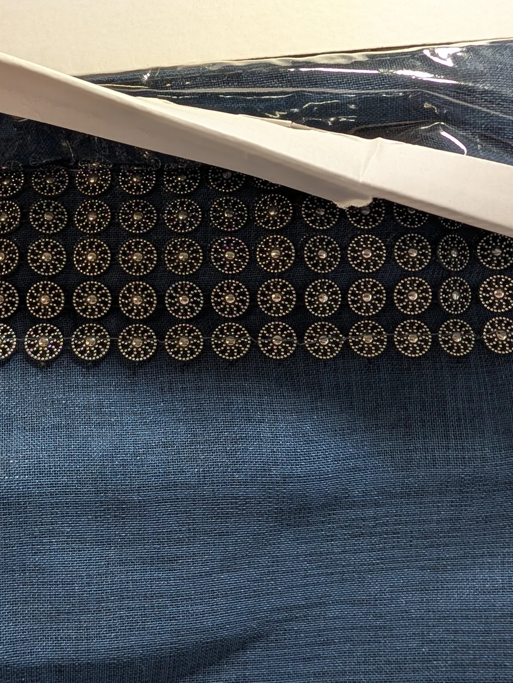 NWT Jessica Simpson Navy Tab Top Window Panels w/tie backs 2 Pack 38inx84in